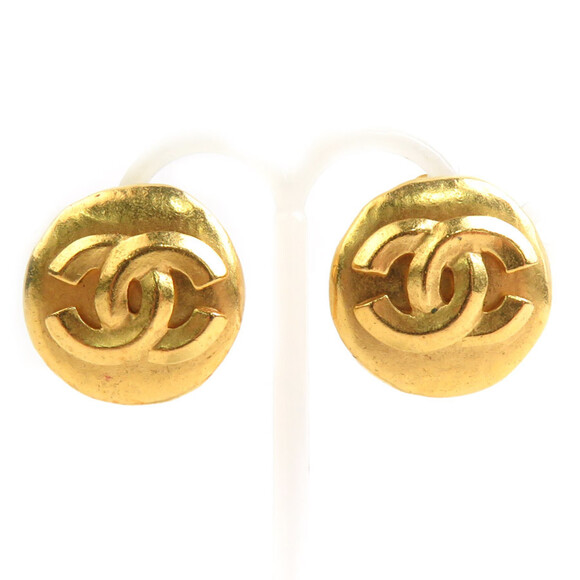 CHANEL Coco Mark Metal Gold Earrings for Women e61263k